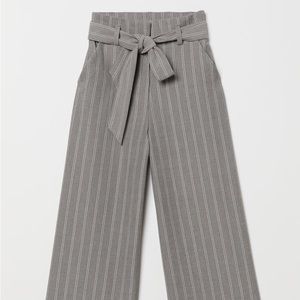 H&M wide leg grey pinstripe trousers Size 8